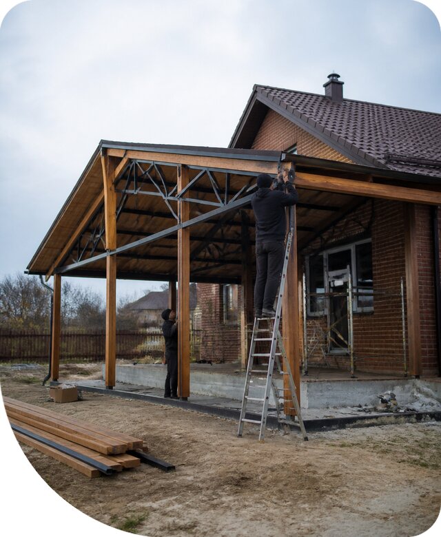 Пристройка навеса к дому и участку в Братске под ключ